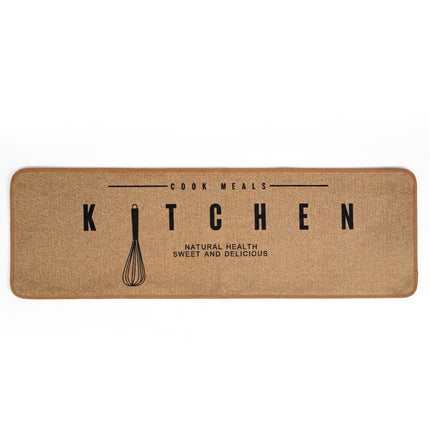 Soft Non-Slip Rectangular Floor Mat Set - Brown (2 Pieces)