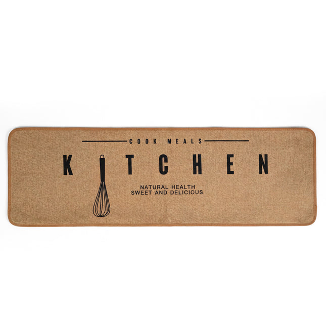 Soft Non-Slip Rectangular Floor Mat Set - Brown (2 Pieces)