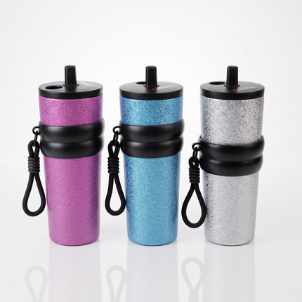 Double-Wall Vacuum Insulated Stainless Steel Water Bottle – Glitter Finish – Multicolor