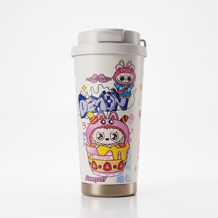 Stanley x Labubu Insulated Travel Mug – White & Pink Design