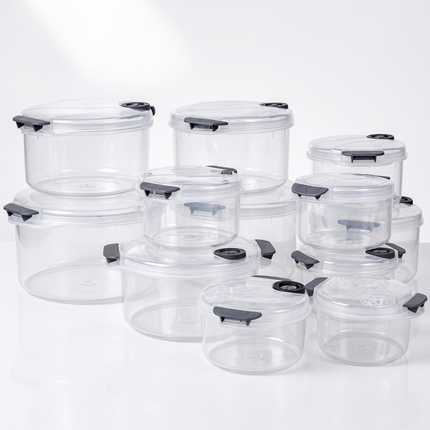 Food Storage Container Set of 12 pcs – Reusable Plastic Food Containers – Airtight & Microwave Safe