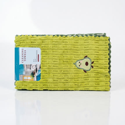 3-Piece Avocado-Embroidered Microfiber Kitchen & Cleaning Towels