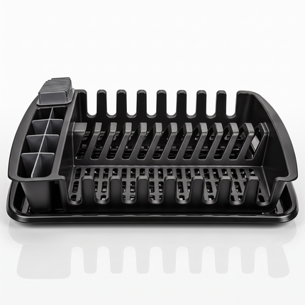 Max Plast Plastic Dish Drying Rack with Tray – 12 Plates Capacity – BPA-Free – Multicolor