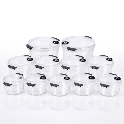 Food Storage Container Set of 12 pcs – Reusable Plastic Food Containers – Airtight & Microwave Safe
