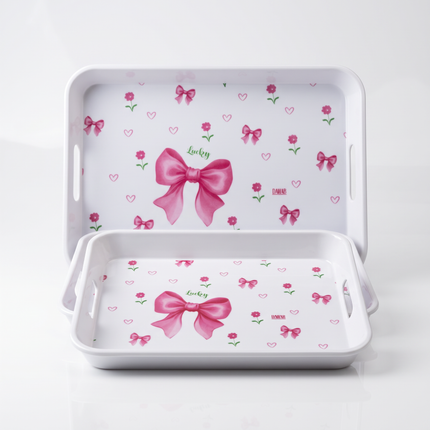 3-Piece Rectangular Melamine Serving Tray Set – Multicolor