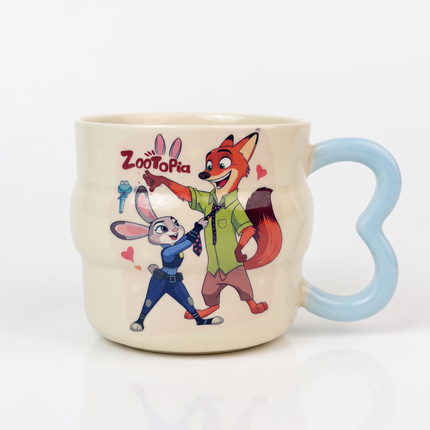 Disney Zootopia Ceramic Coffee Mug with Heart Handle – Judy & Nick – Multicolor
