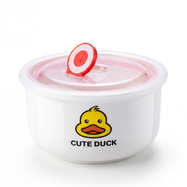 3-Piece Porcelain Food Storage Containers - Duck Shape