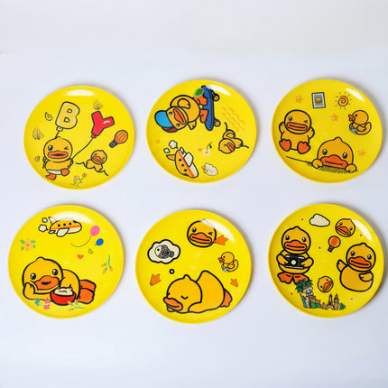 6-Piece Donald Duck Kids Plate Set with Storage Rack - Yellow
