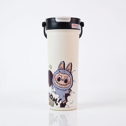 Labubu-Themed Insulated Water & Travel Bottle with Flip-Top Lid – Multicolor