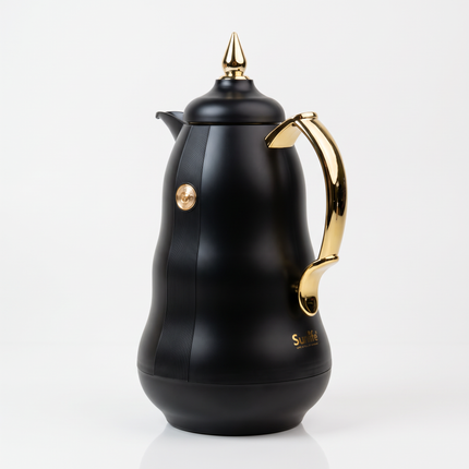 1L Insulated Vacuum Flask – White and Gold Thermal Carafe – Multicolor