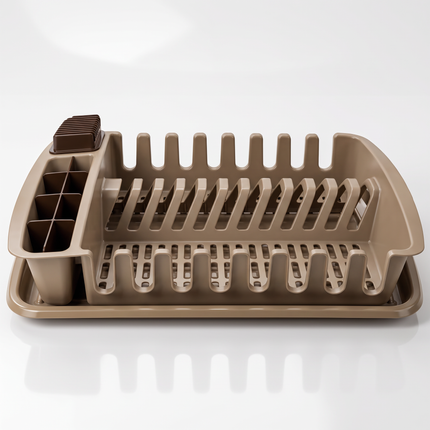 Max Plast Plastic Dish Drying Rack with Tray – 12 Plates Capacity – BPA-Free – Multicolor
