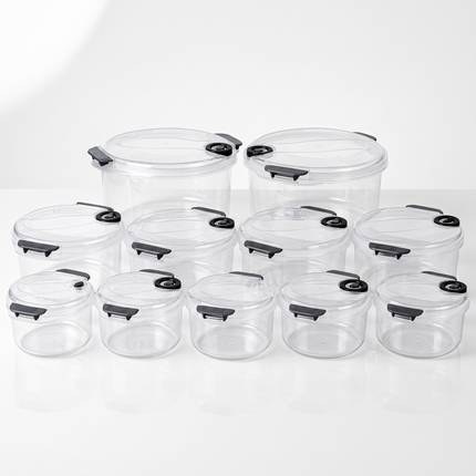 Food Storage Container Set of 12 pcs – Reusable Plastic Food Containers – Airtight & Microwave Safe