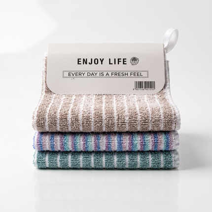 3-in-1 Multi-Colored Striped Kitchen & Facial Towels – Enjoy Life
