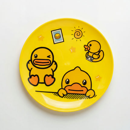 6-Piece Donald Duck Kids Plate Set with Storage Rack - Yellow