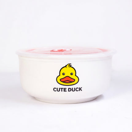 3-Piece Porcelain Food Storage Containers - Duck Shape