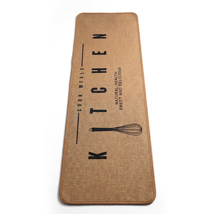 Soft Non-Slip Rectangular Floor Mat Set - Brown (2 Pieces)