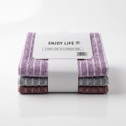 3-in-1 Multi-Colored Striped Kitchen & Facial Towels – Enjoy Life