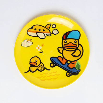 6-Piece Donald Duck Kids Plate Set with Storage Rack - Yellow