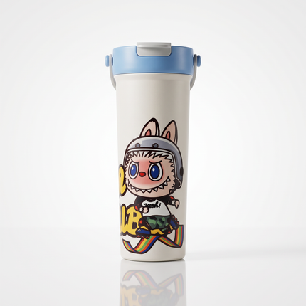 Labubu-Themed Insulated Water & Travel Bottle with Flip-Top Lid – Multicolor