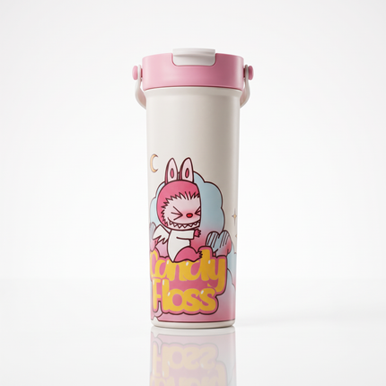 Labubu-Themed Insulated Water & Travel Bottle with Flip-Top Lid – Multicolor