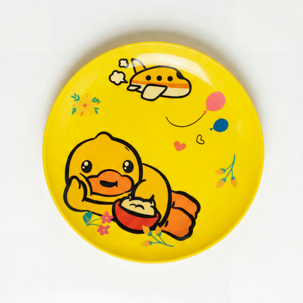 6-Piece Donald Duck Kids Plate Set with Storage Rack - Yellow