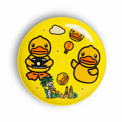 6-Piece Donald Duck Kids Plate Set with Storage Rack - Yellow