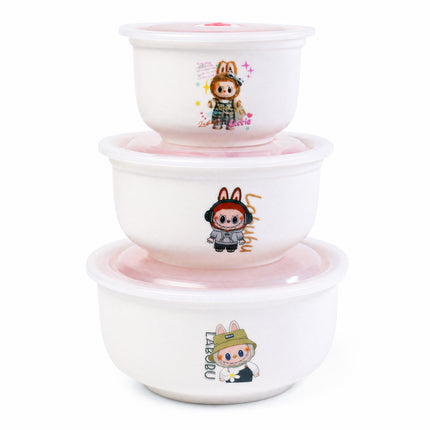 3-Piece Porcelain Food Storage Containers - Lobo Shape