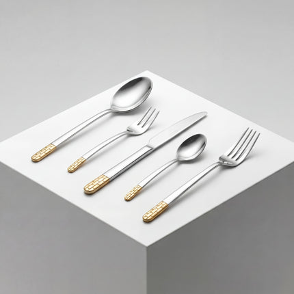 86-Piece Premium 18/10 Stainless Steel Flatware Set - Gold