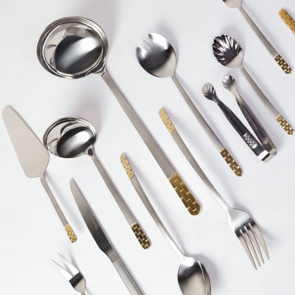 86-Piece Premium 18/10 Stainless Steel Flatware Set - Gold