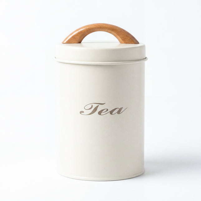 3-Piece Metal Spice Jar Set - White - 500ml - Leather Handle