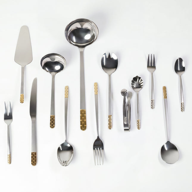 86-Piece Premium 18/10 Stainless Steel Flatware Set - Gold
