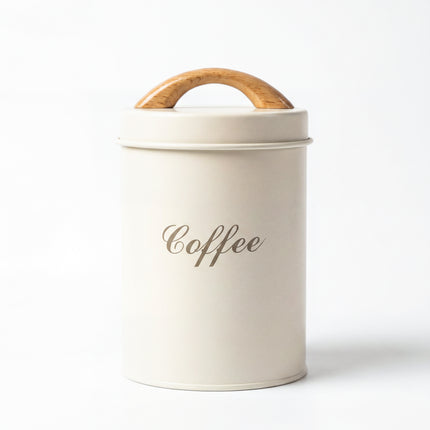 3-Piece Metal Spice Jar Set - White - 500ml - Leather Handle