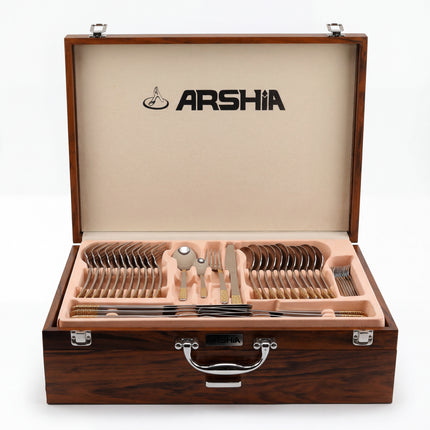 86-Piece Premium 18/10 Stainless Steel Flatware Set - Gold
