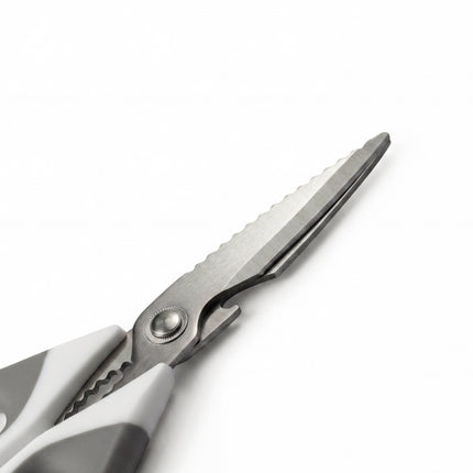 Heavy Duty Metal Kitchen Scissors with Magnetic Case - White & Grey