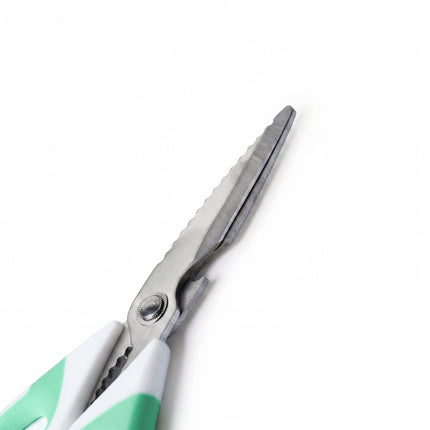 Heavy Duty Metal Kitchen Scissors with Magnetic Case - White & Green