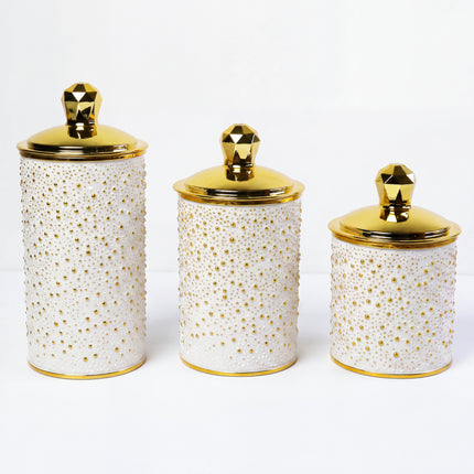 3-Piece Acrylic Jar Set - Gold Lids