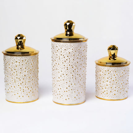 3-Piece Acrylic Jar Set - Gold Lids