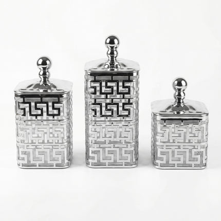 3-Piece Acrylic Spice Jar Set - Silver