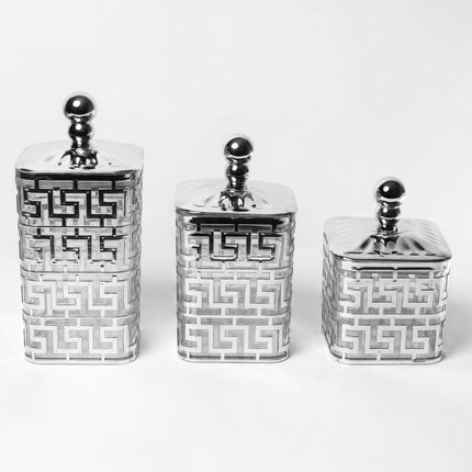 3-Piece Acrylic Spice Jar Set - Silver