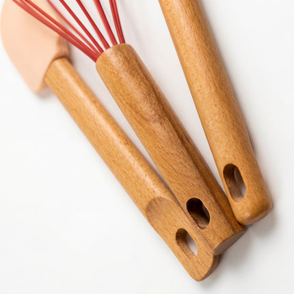 Casasunco 3-in-1 Silicone Kitchen Utensil Set - Pink
