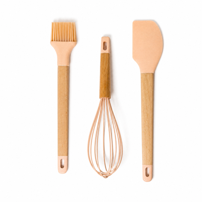 "Casasunco 3-in-1 Silicone Kitchen Utensil Set - Beige
