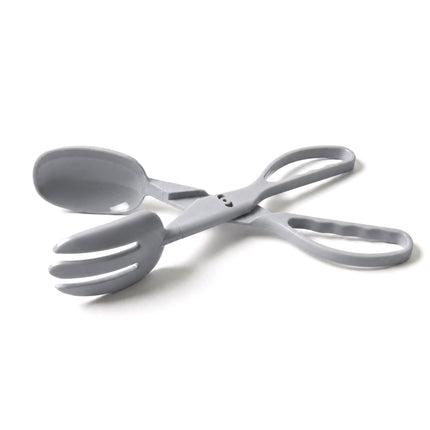 Casasunco 2-in-1 Salad Spoon & Fork Set - Acrylic - Grey - Large Size