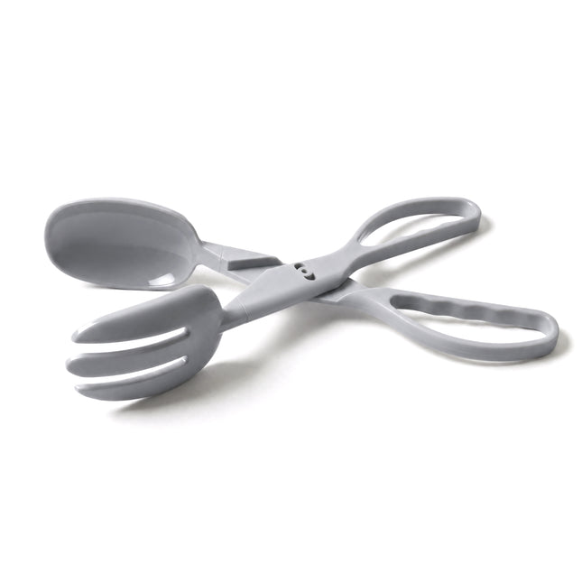 Casasunco 2-in-1 Salad Spoon & Fork Set - Acrylic - Grey - Large Size