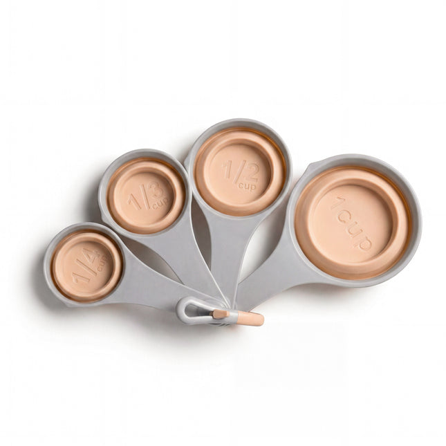 Casasunco 4-Piece Collapsible Silicone Measuring Cup Set - Grey