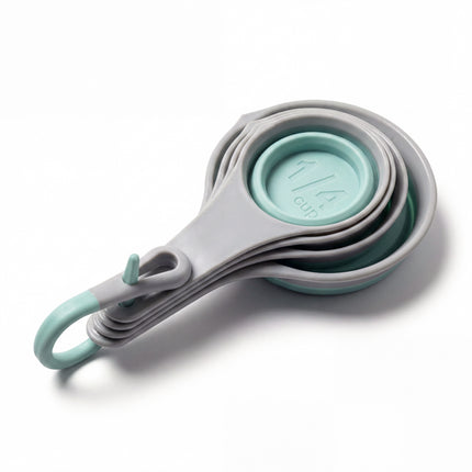 Casasunco 4-Piece Collapsible Silicone Measuring Cup Set - Grey
