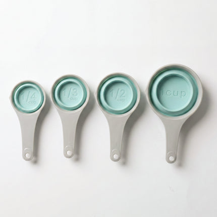Casasunco 4-Piece Collapsible Silicone Measuring Cup Set - Grey