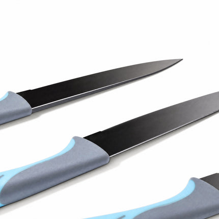 Professional 3-Piece Kitchen Knife Set with Sheaths - Baby Blue