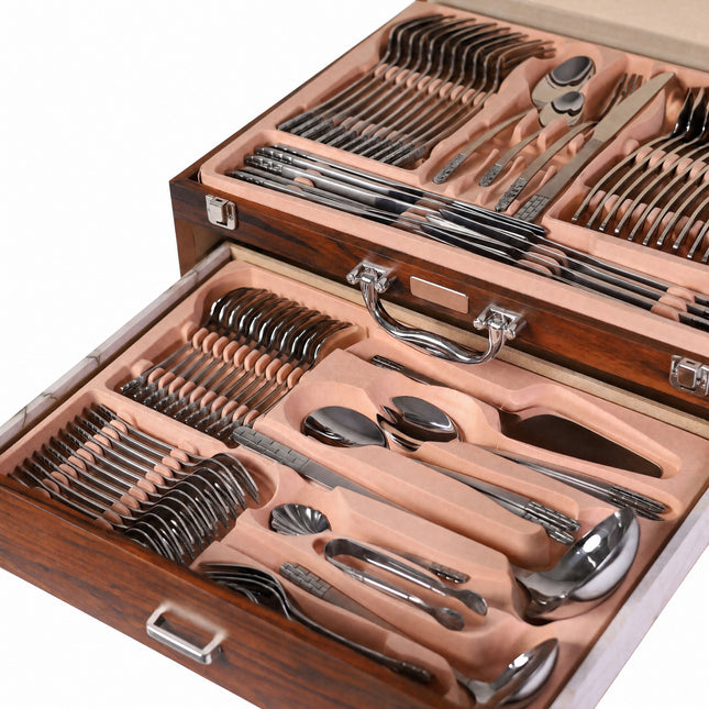 86-Piece Premium 18/10 Stainless Steel Flatware Set - Complete Family Set