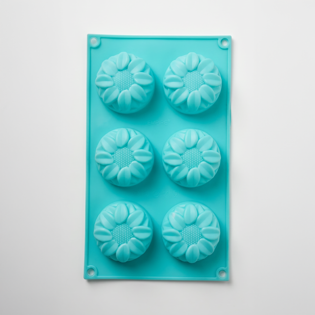 Silicone Cupcake Mold 6 Cavities - Baby Blue