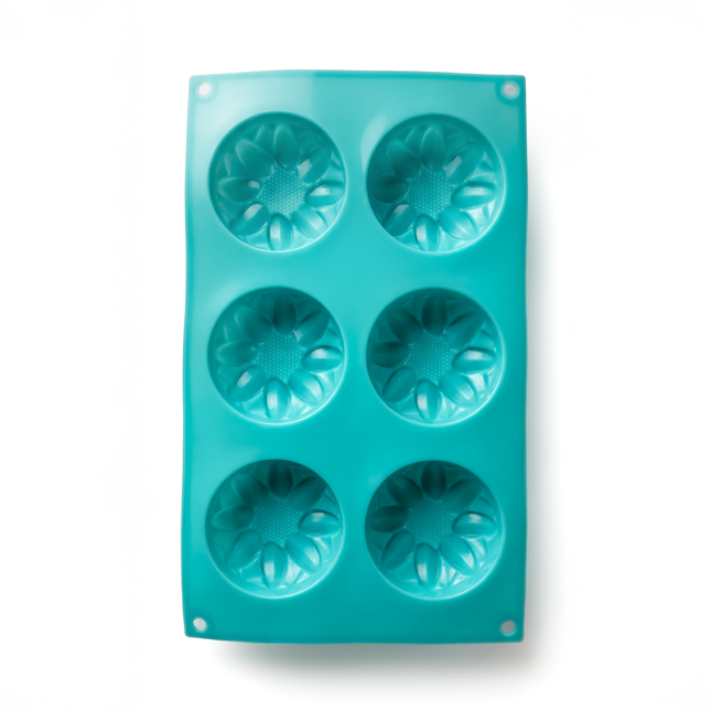 Silicone Cupcake Mold 6 Cavities - Baby Blue